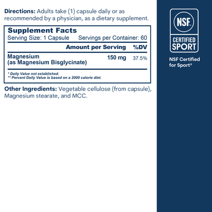 Magnesium Bisglycinate: Bottle (60 Count)