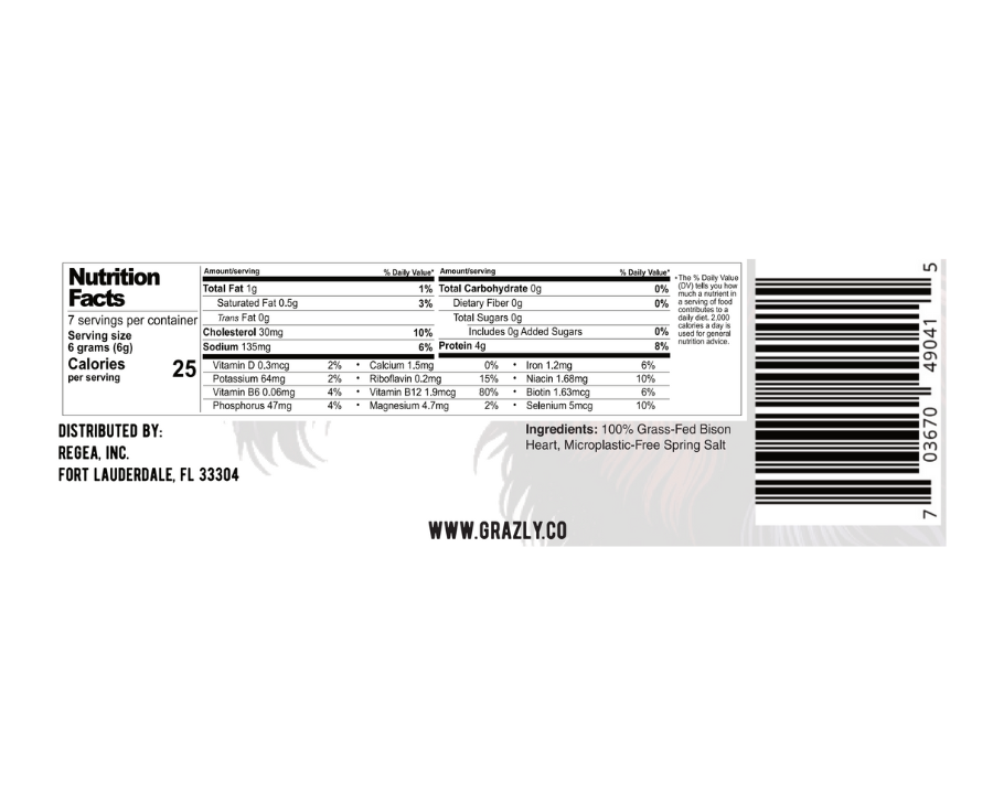 Bison Heart Crisps - 100% Grass-Fed/Finished