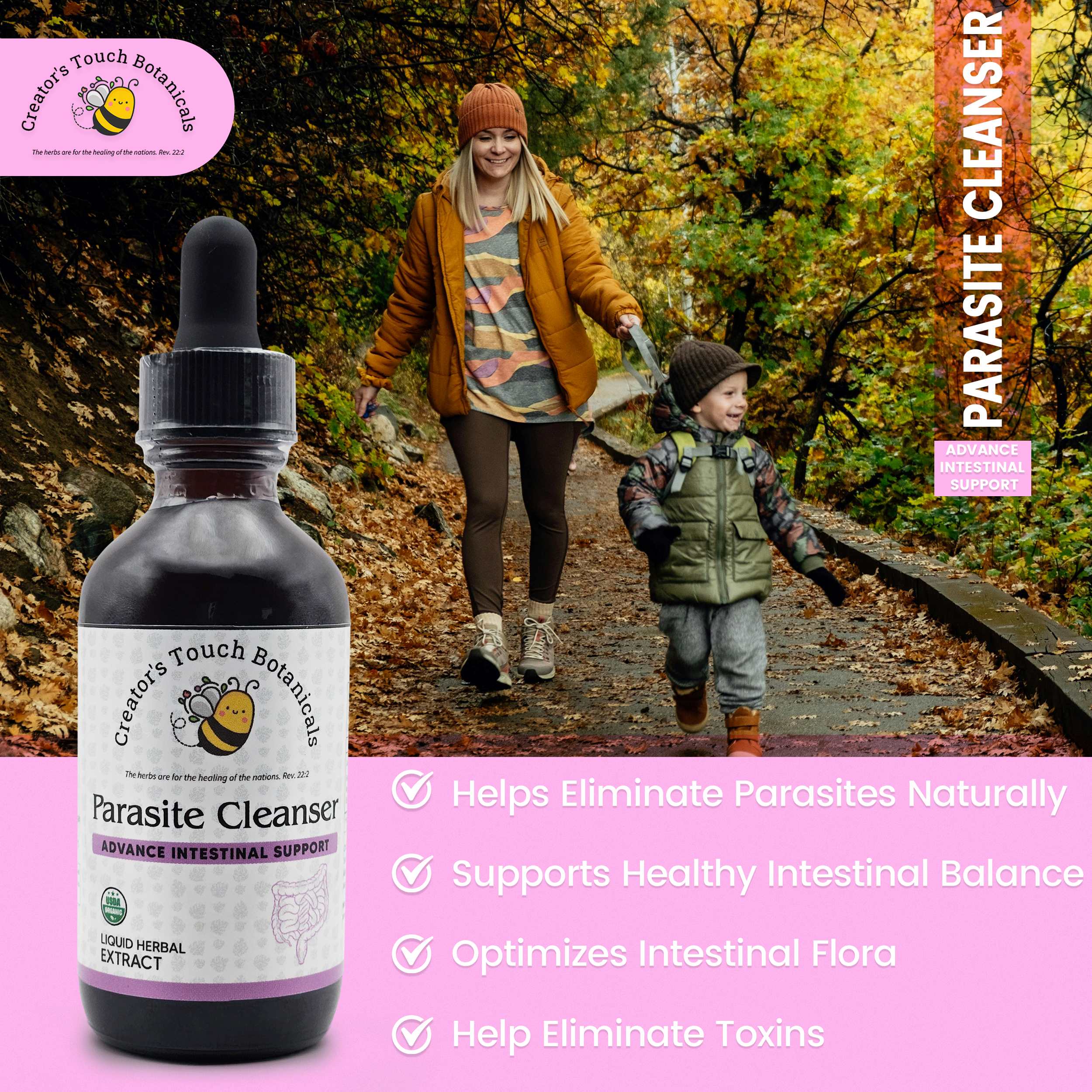 Alcohol-Free Parasite Cleanse Tincture – Herbal Detox for Intestinal Support | Creator’s Touch Botanicals